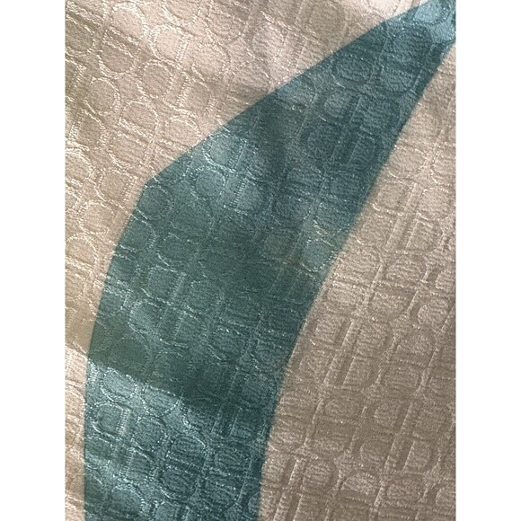 Vtg Christian Dior Multi-Color White Teal Green Black Abstract CD Monogram Scarf - Picture 15 of 15